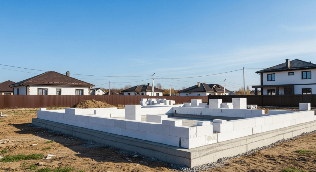 фундамент под дом из газобетона