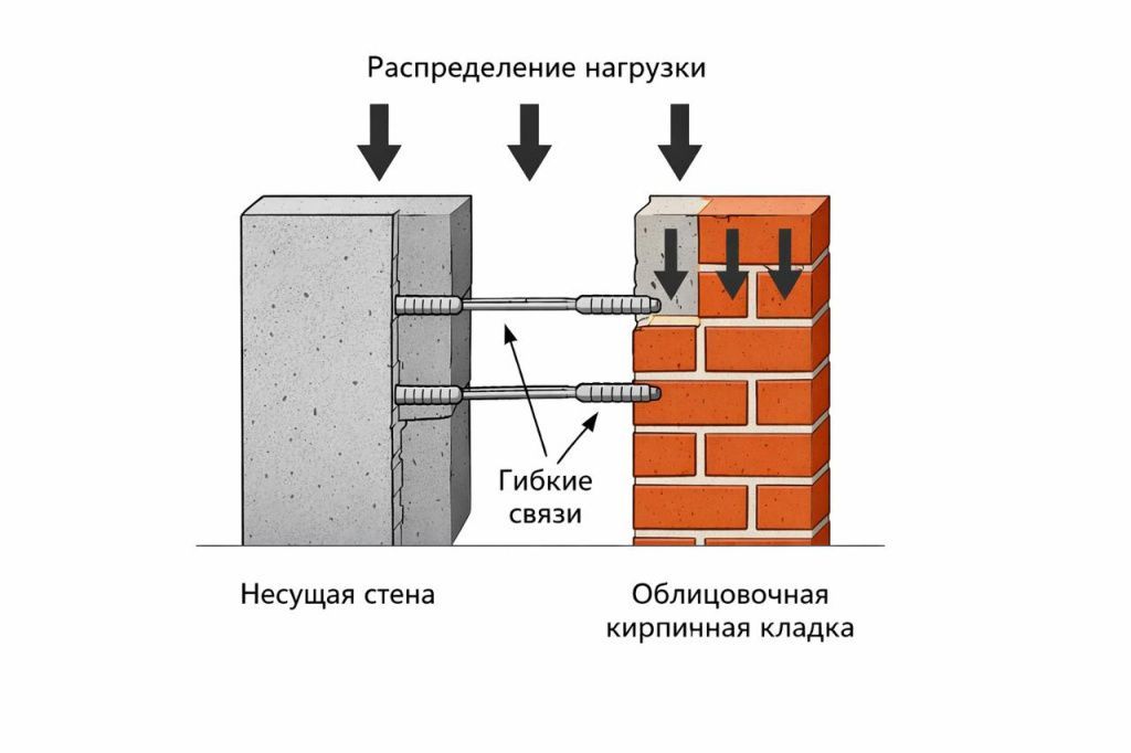 схема крепления гибких связей