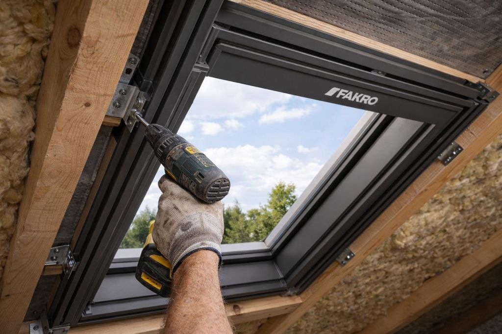 монтаж мансардного окна Факро