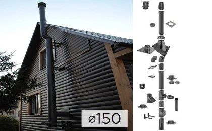 Дымоходная система Permeter Ultra Schiedel 25, Ø 150, черный